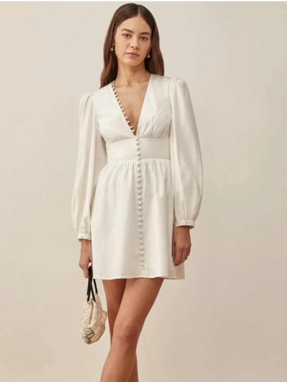 Reformation White Caitie Dress